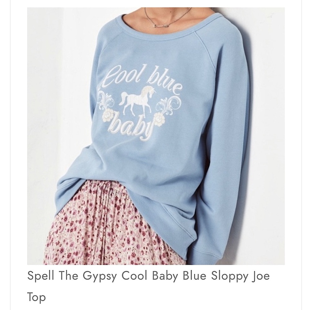 Spell Cool Blue Baby Sz Small Sweatshirt Excellent Condition